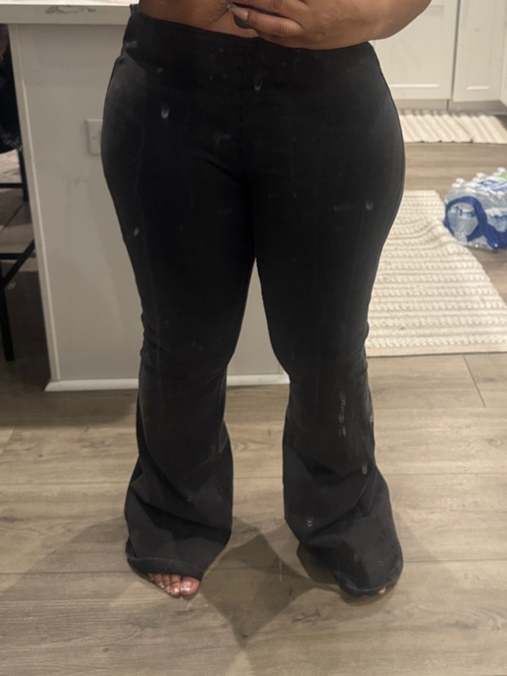 Free People High-Rise Black Flare Pants - Women's